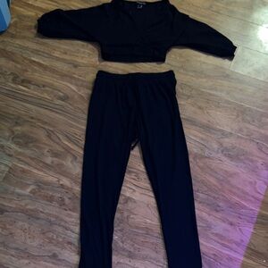 Revamped Black Two-Piece Jumpsuit Set